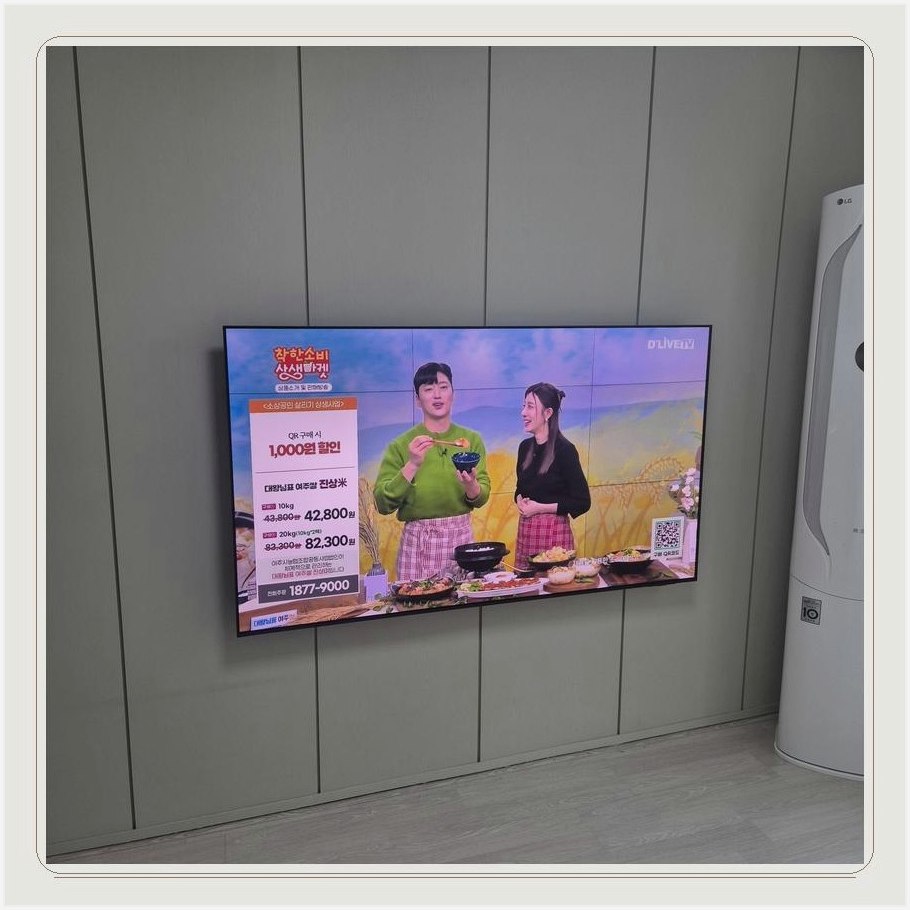 번동 TV 주변 장비가 서로 간섭하지 않도록 자리를 나누는 과정